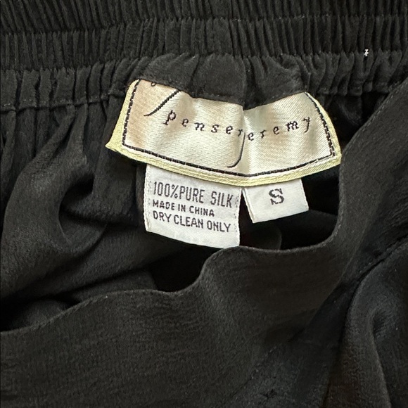 Vintage Spencer Jeremy 100% Silk Pull on Elastic Waist Midi Skirt - Picture 7 of 10